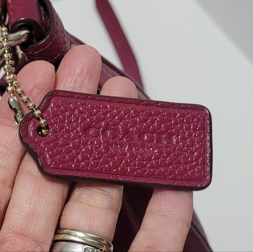 Coach Pebbled Leather Harley Hobo Shoulder Bag in Berry Plum - Picture 6 of 10